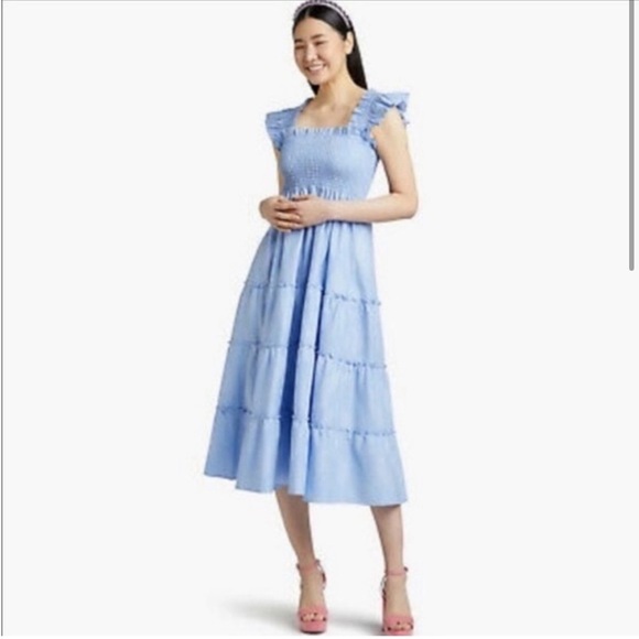 Hill House Ellie Nap Dress, Blue Glitter Check. EUC - Picture 1 of 5